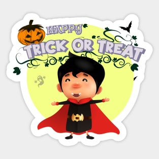 Cute cartoon Happy Halloween.Trick or Treat. Sticker